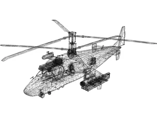 Kamov Ka-52 Attack Helicopter 3D Model