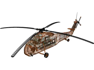 Sikorsky H-34 Choctaw (HUS) 3D Model