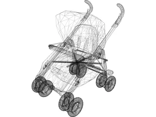 children Baby Carriage 3D Model