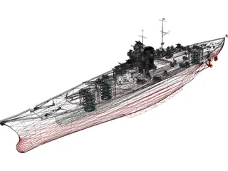 Scharnhorst-class Battleship 3D Model