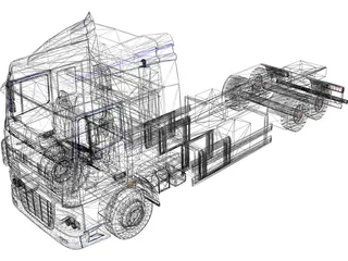 DAF XF 6x2 3D Model