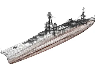 USS Chicago (CA-29) Northampton class Heavy Cruiser 3D Model
