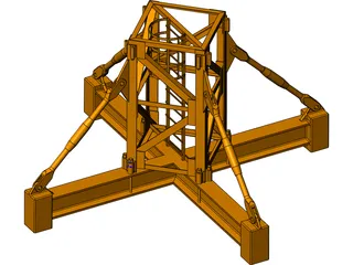 Crane Body Segment Ground Base 3D Model