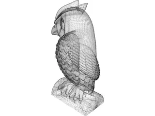 Owl Statue 3D Model