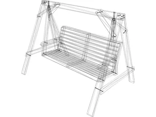 Garden Swing Bench 3D Model