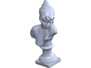 Woman Bust Torso Statue 3D Model