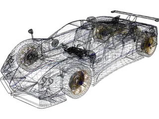 Pagani Zonda Tricolore 3D Model