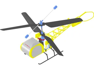 RC Helicopter Bell 47g 3D Model