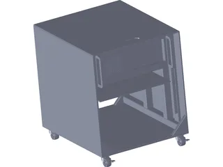 Audio/Server Rack with 4U Instrument 19-inch 3D Model