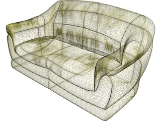 Sofa for 2 Seats 3D Model