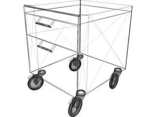 Aluminium Furniture with Wheels 3D Model