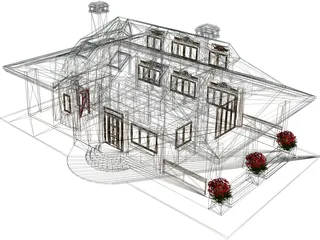 Wood House 3D Model