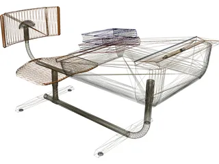 School Desk 3D Model