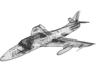 Hawker Hunter 3D Model