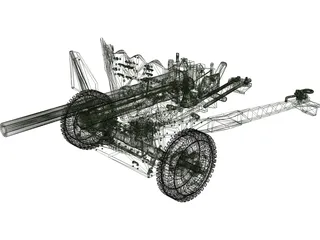 6 Pounder Anti-Tank Gun 3D Model