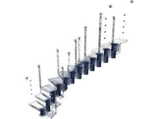 Stair Wood 3D Model