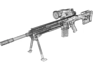 M110 Semi-Automatic Sniper System NV Scope 3D Model