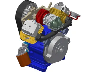 Briggs and Stratton V-Twin Vanguard Gas Engine 3D Model