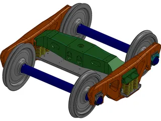 Wagon Chassis Bogie 3D Model
