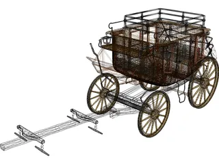 Stage Coach 3D Model