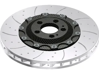 AMG Brake Rotor and Hub 3D Model