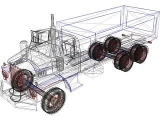 Dodge 900 6x4 Dumper Truck 3D Model