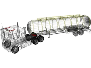 Kenworth K100 Tanker 5-axle 3D Model