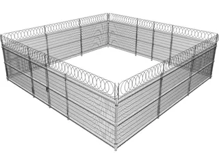 Metallic Fence 3D Model