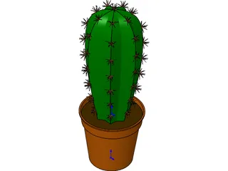 Cactus in Container 3D Model