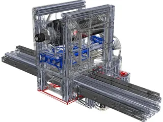 CNC Gantry Router Holder and Movement Construction 3D Model