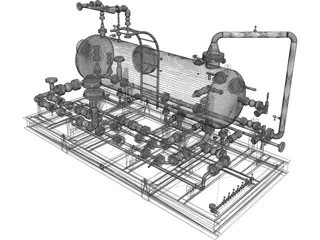 Test Separotor Skid 3D Model