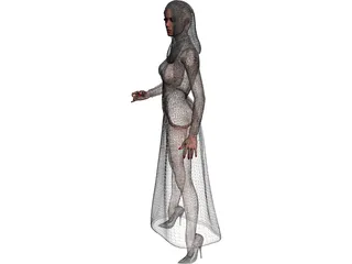 Female Holding Glass 3D Model