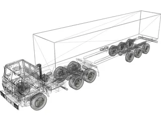 Kamaz with Trailer 3D Model