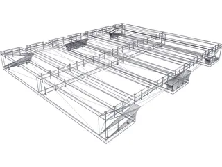 Wooden Pallet 40W x 48D 3D Model