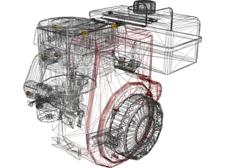 Tecumseh 4-Stoke Engine 3D Model