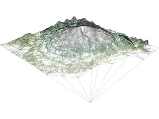 Volcano Etna Italy 3D Model