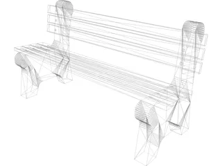 Bench Park and Slats 3D Model