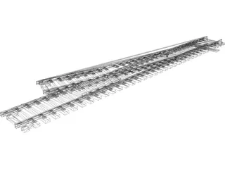 Railway Line [+Sleeper and Switch] 3D Model