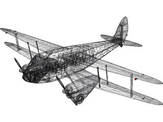 de Havilland D.H.89A Dragon Rapide 3D Model