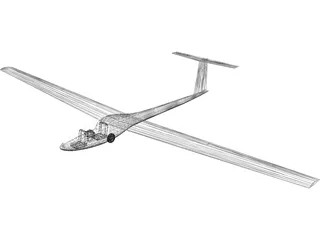 Sailplane Glider 3D Model