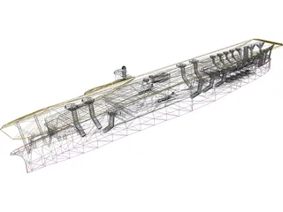 IJN Kaga Aircraft Carrier 3D Model