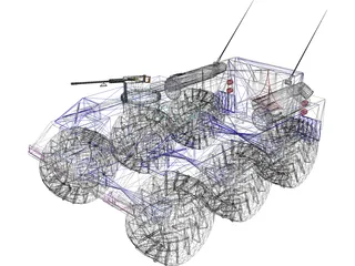 M-116a Wheeled Armored Personel Carrier 3D Model