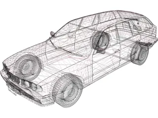 BMW 535i E34 Touring 3D Model