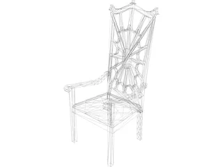 Chair Arm Highback Victorian 3D Model