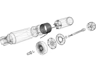 High Head Well Pump 3D Model