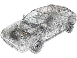 VAZ 21093 Lada Samara 3D Model