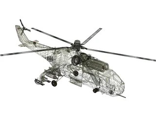 Mil Mi-24 Hind B 3D Model