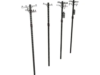 Electrical Post Array 3D Model