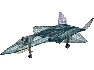 YF-23 Military Fighter Jet 3D Model