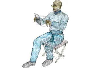 Man with Book 3D Model